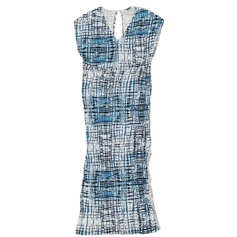 Kavu Dress Size Small Sleeveless Pockets Cotton Breathable Blue White Print